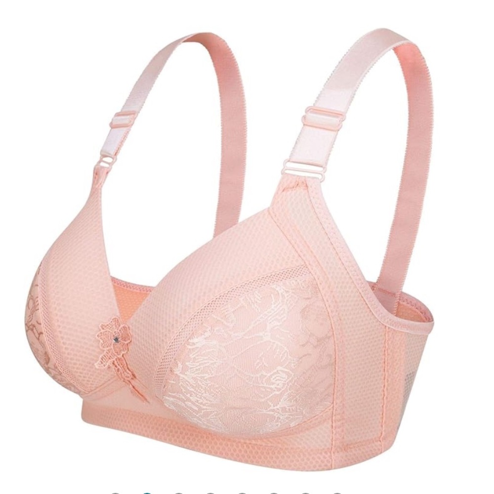GAIYI No Wire Jacquard and Mesh Light Padded All Day Comfort Bra 40D